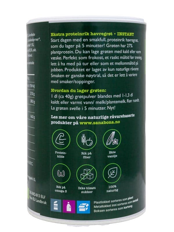Ekstra proteinrik grot bakside Ekstra proteinrik grot bakside