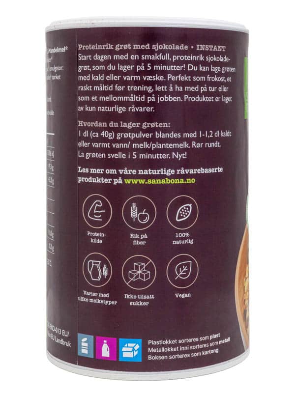 bakside proteinrik grot med sjokolade bakside proteinrik grot med sjokolade